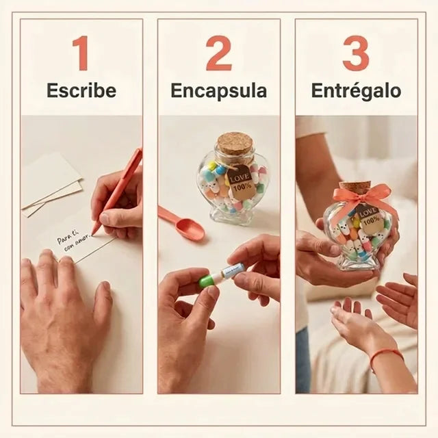 Frasco con Cápsulas de Amor